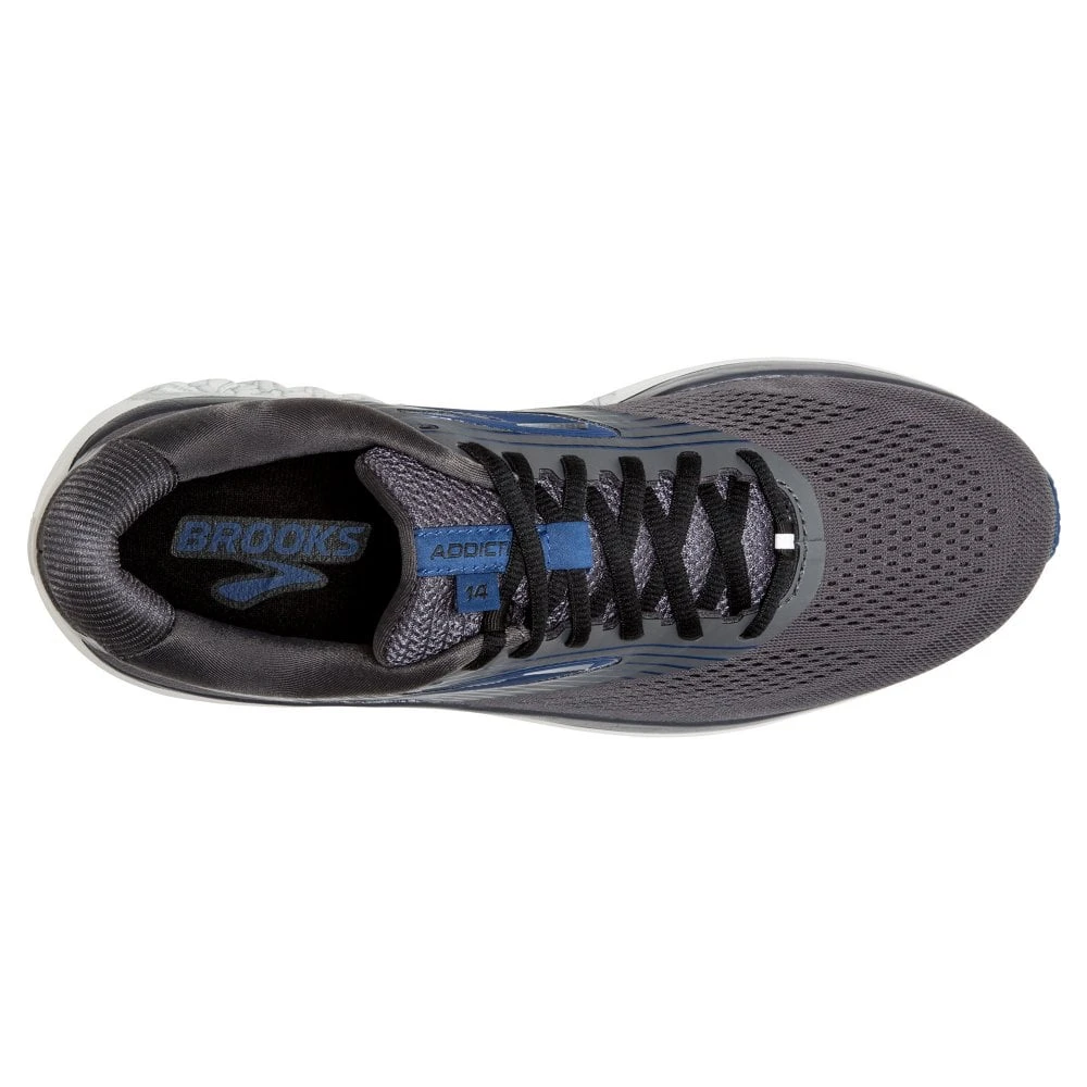 BROOKS Addiction 14 Mens Running Shoes Blackened Pearl/Blue/Black 2 BROOKS Addiction 14 Mens Running Shoes Blackened Pearl/Blue/Black - Image 2