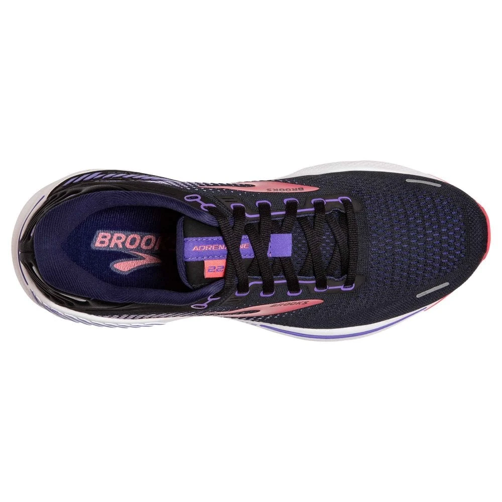 BROOKS Adrenaline GTS 22 Wide D Womens Running Shoes Black/Purple/Coral 2 BROOKS Adrenaline GTS 22 Wide D Womens Running Shoes Black/Purple/Coral - Image 2