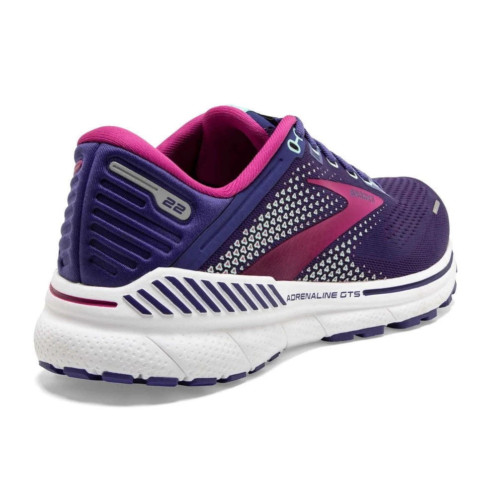 BROOKS Adrenaline GTS 22 Womens Running Shoes Navy/Yucca/Pink 2 BROOKS Adrenaline GTS 22 Womens Running Shoes Navy/Yucca/Pink - Image 2
