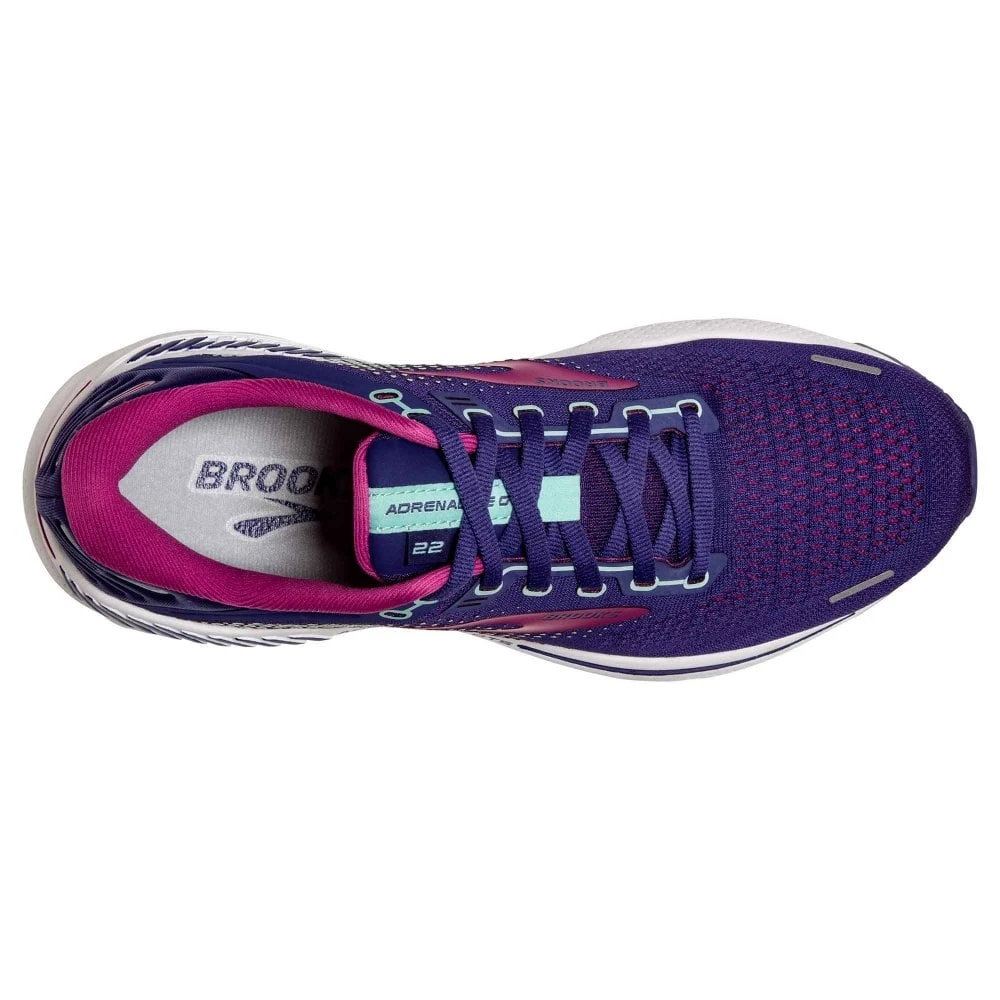BROOKS Adrenaline GTS 22 Womens Running Shoes Navy/Yucca/Pink 3 BROOKS Adrenaline GTS 22 Womens Running Shoes Navy/Yucca/Pink - Image 3