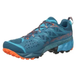 La Sportiva Akyra Mens Trail Running Shoes Ocean/Flame -Hoka || BROOKS || Altra Shop akyra mens trail running shoes ocean flame p5885 23124 image