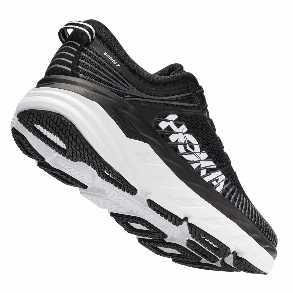 Hoka Bondi 7 Wide 2E Mens Road Running Shoes Black/White 2 Hoka Bondi 7 Wide 2E Mens Road Running Shoes Black/White - Image 2