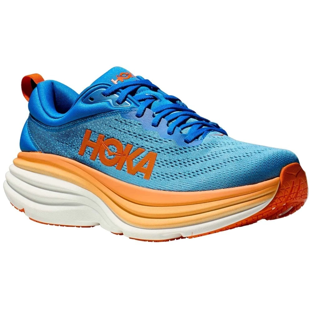Hoka Bondi 8 Mens Running Shoes Coastal Sky/Vibrant Orange 2 Hoka Bondi 8 Mens Running Shoes Coastal Sky/Vibrant Orange - Image 2