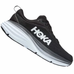 Hoka Bondi 8 Womens Running Shoes Black/White