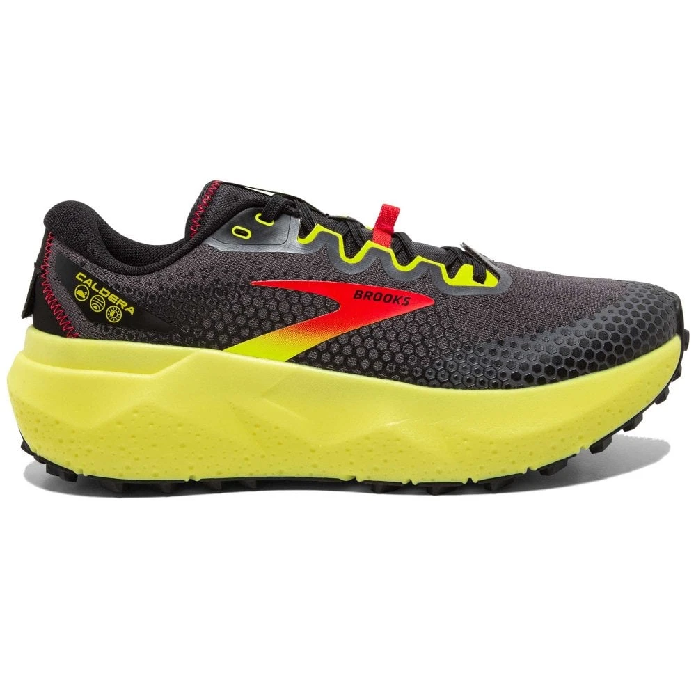 BROOKS Caldera 6 Mens Trail Running Shoes Black/Fiery Red/Blazing Yellow 1 BROOKS Caldera 6 Mens Trail Running Shoes Black/Fiery Red/Blazing Yellow