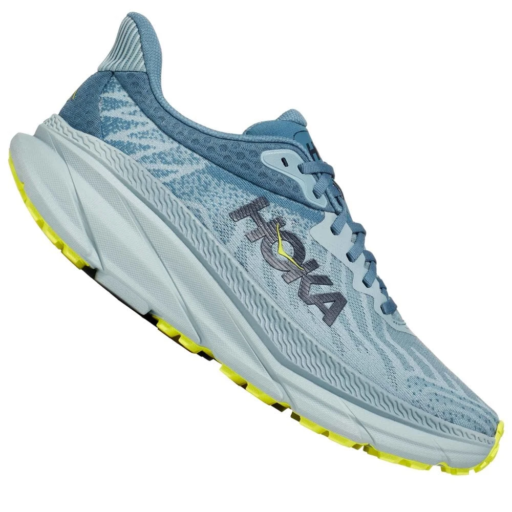Hoka Challenger 7 Wide 2E Mens Trail Running Shoes Stone Blue/Evening Primrose 1 Hoka Challenger 7 Wide 2E Mens Trail Running Shoes Stone Blue/Evening Primrose