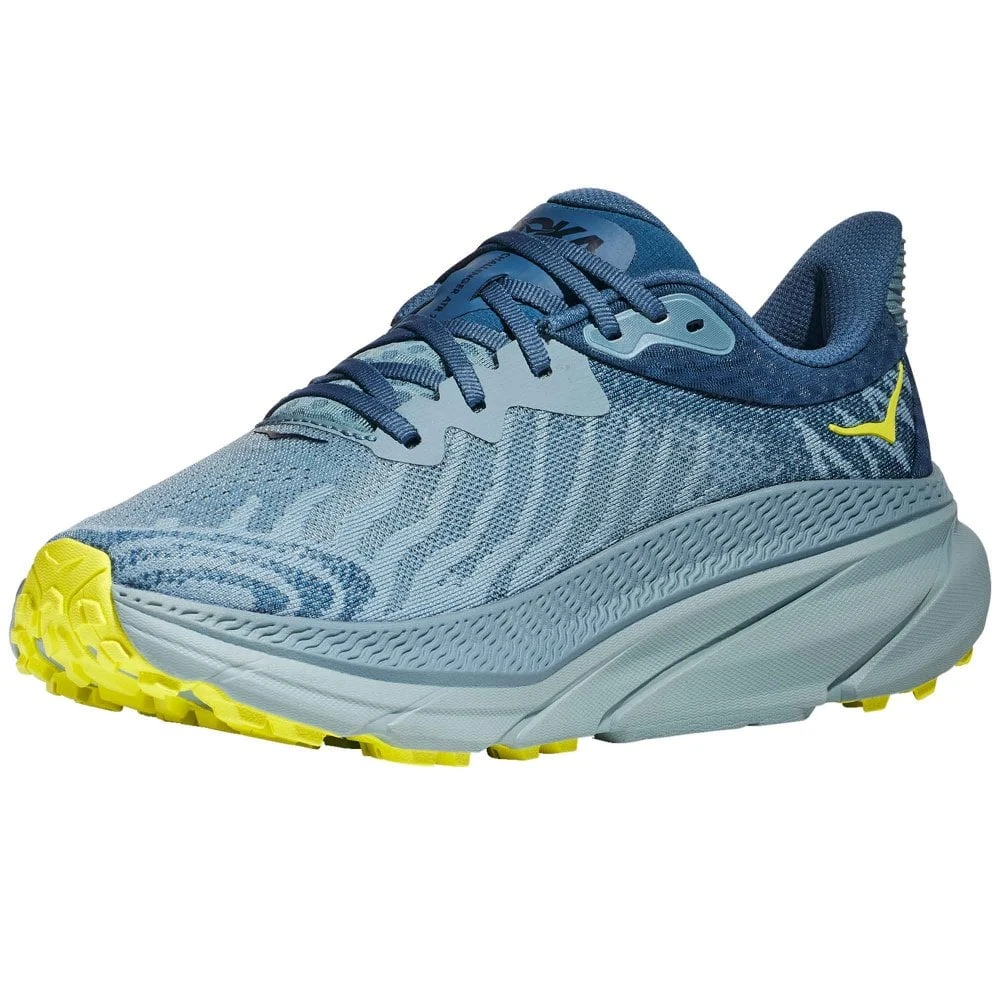 Hoka Challenger 7 Wide 2E Mens Trail Running Shoes Stone Blue/Evening Primrose 3 Hoka Challenger 7 Wide 2E Mens Trail Running Shoes Stone Blue/Evening Primrose - Image 3