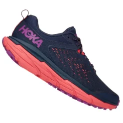 Hoka || BROOKS || Altra Shop 13 Hoka Challenger ATR 6 Wide D Womens Trail Running Shoes Black Iris/Hot Coral