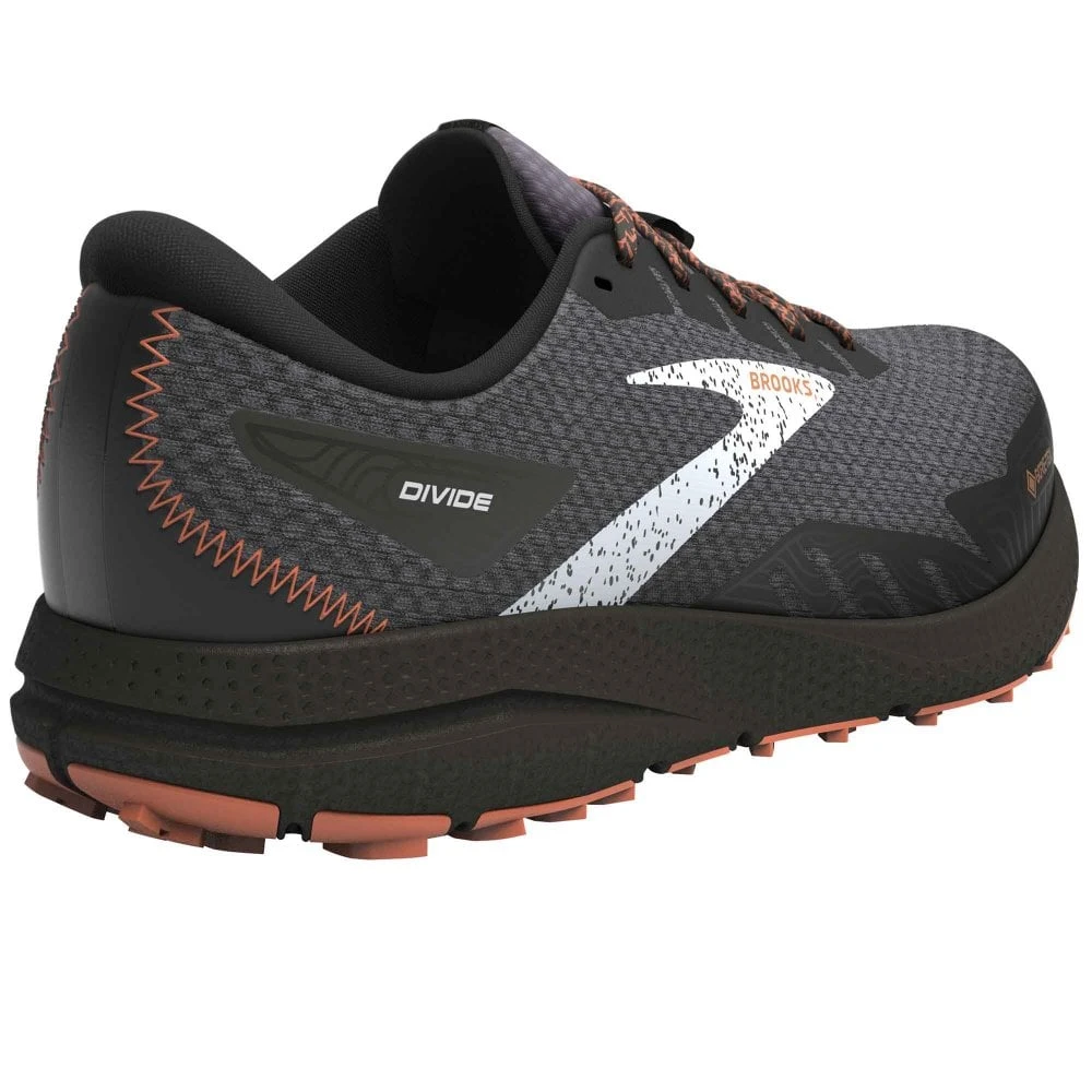 BROOKS Divide 4 GTX Mens Waterproof Trail Running Shoes Black/Firecracker/Blue 2 BROOKS Divide 4 GTX Mens Waterproof Trail Running Shoes Black/Firecracker/Blue - Image 2