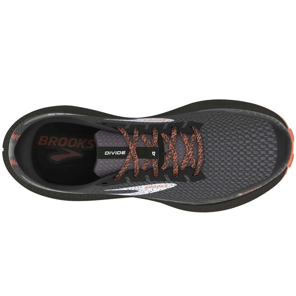 BROOKS Divide 4 GTX Mens Waterproof Trail Running Shoes Black/Firecracker/Blue 4 BROOKS Divide 4 GTX Mens Waterproof Trail Running Shoes Black/Firecracker/Blue - Image 4