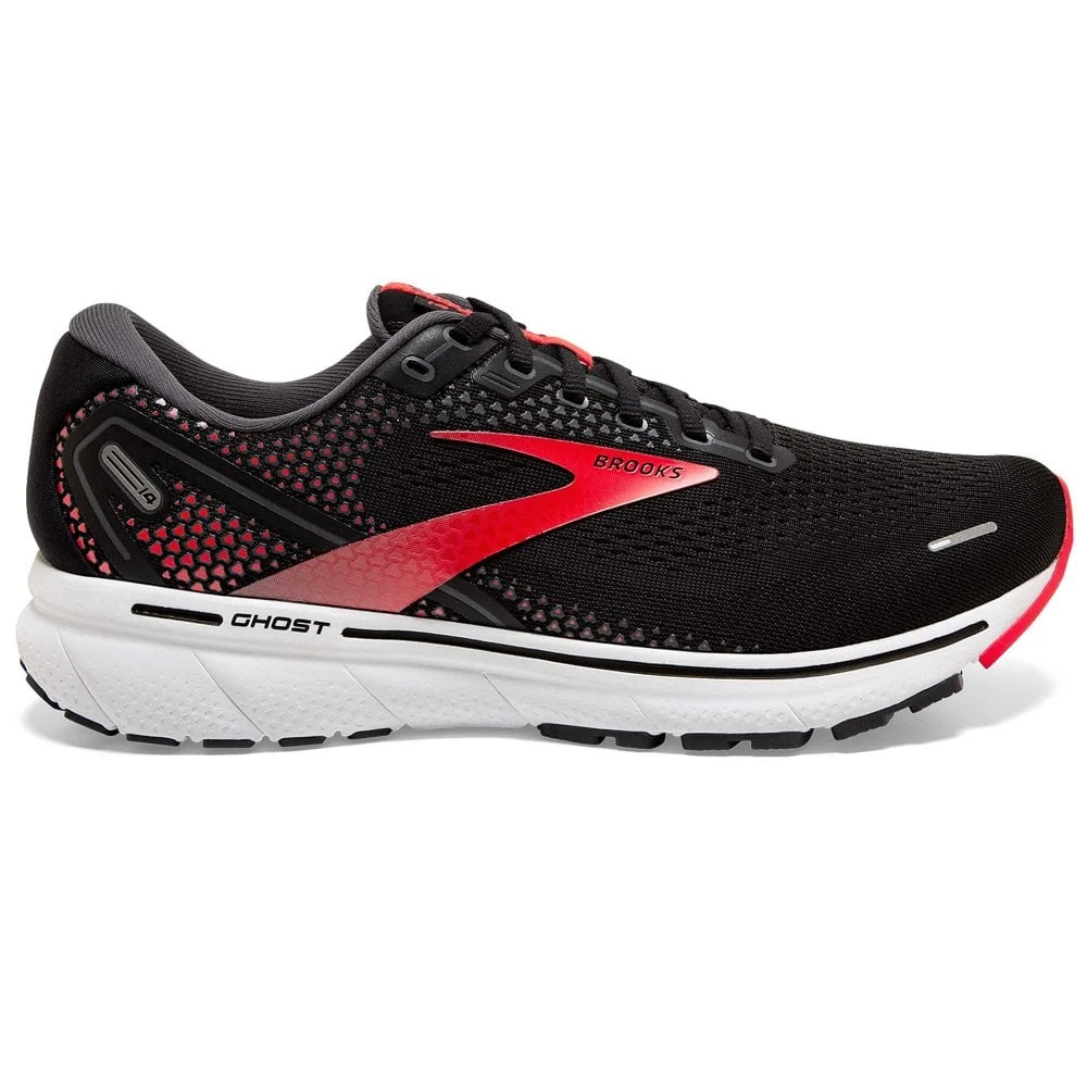 BROOKS Ghost 14 Wide 2E Mens Running Shoes Black/Red/White 1 BROOKS Ghost 14 Wide 2E Mens Running Shoes Black/Red/White