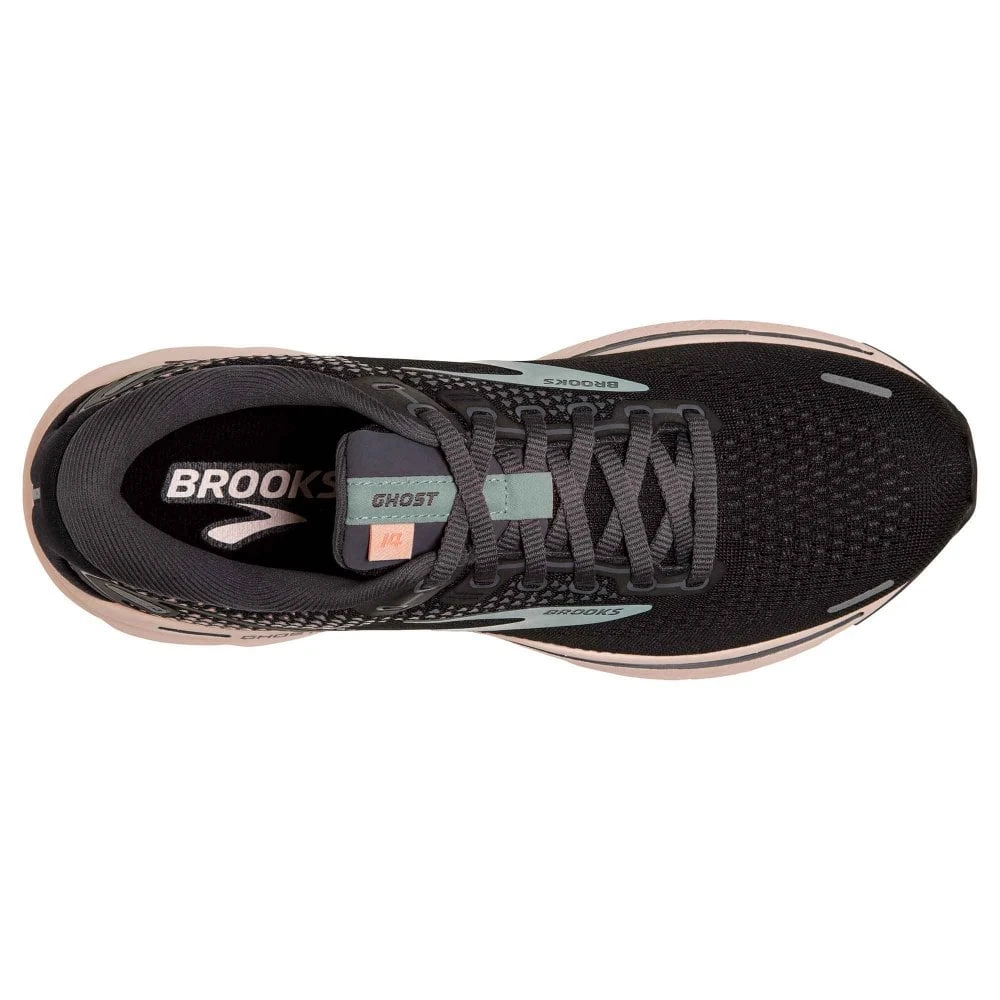 BROOKS Ghost 14 Womens Running Shoes Black/Pearl/Peach 2 BROOKS Ghost 14 Womens Running Shoes Black/Pearl/Peach - Image 2