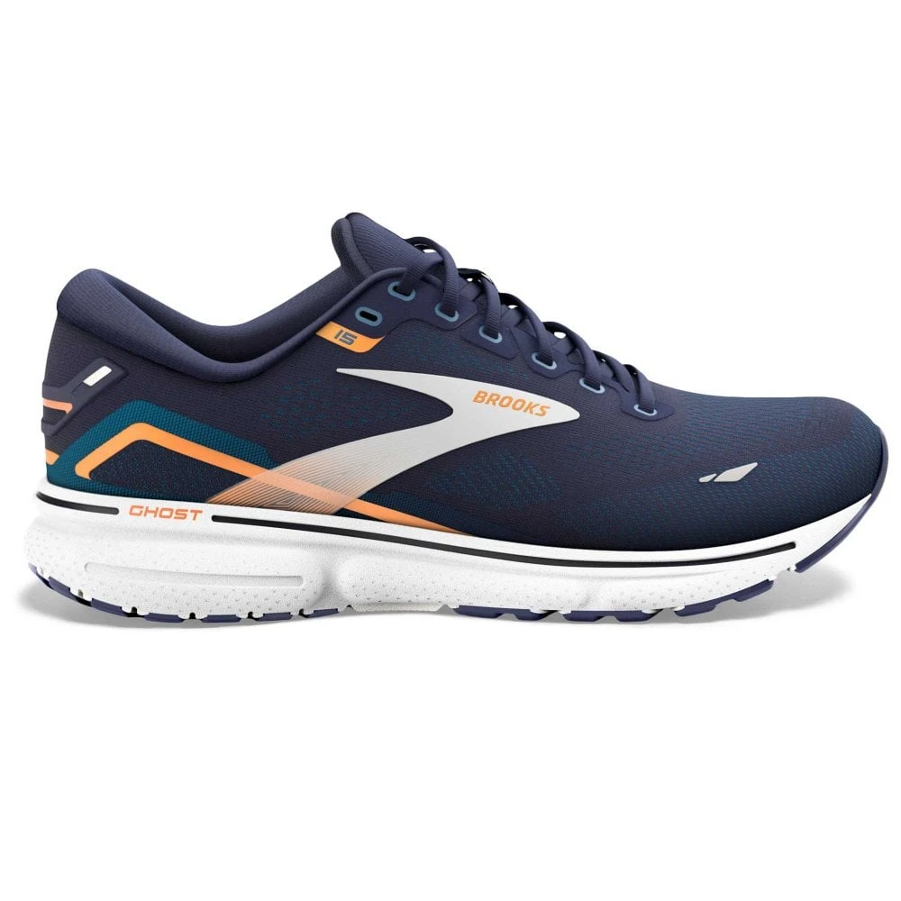 BROOKS Ghost 15 Mens Running Shoes Peacoat/Blue/Orange Pop 1 BROOKS Ghost 15 Mens Running Shoes Peacoat/Blue/Orange Pop