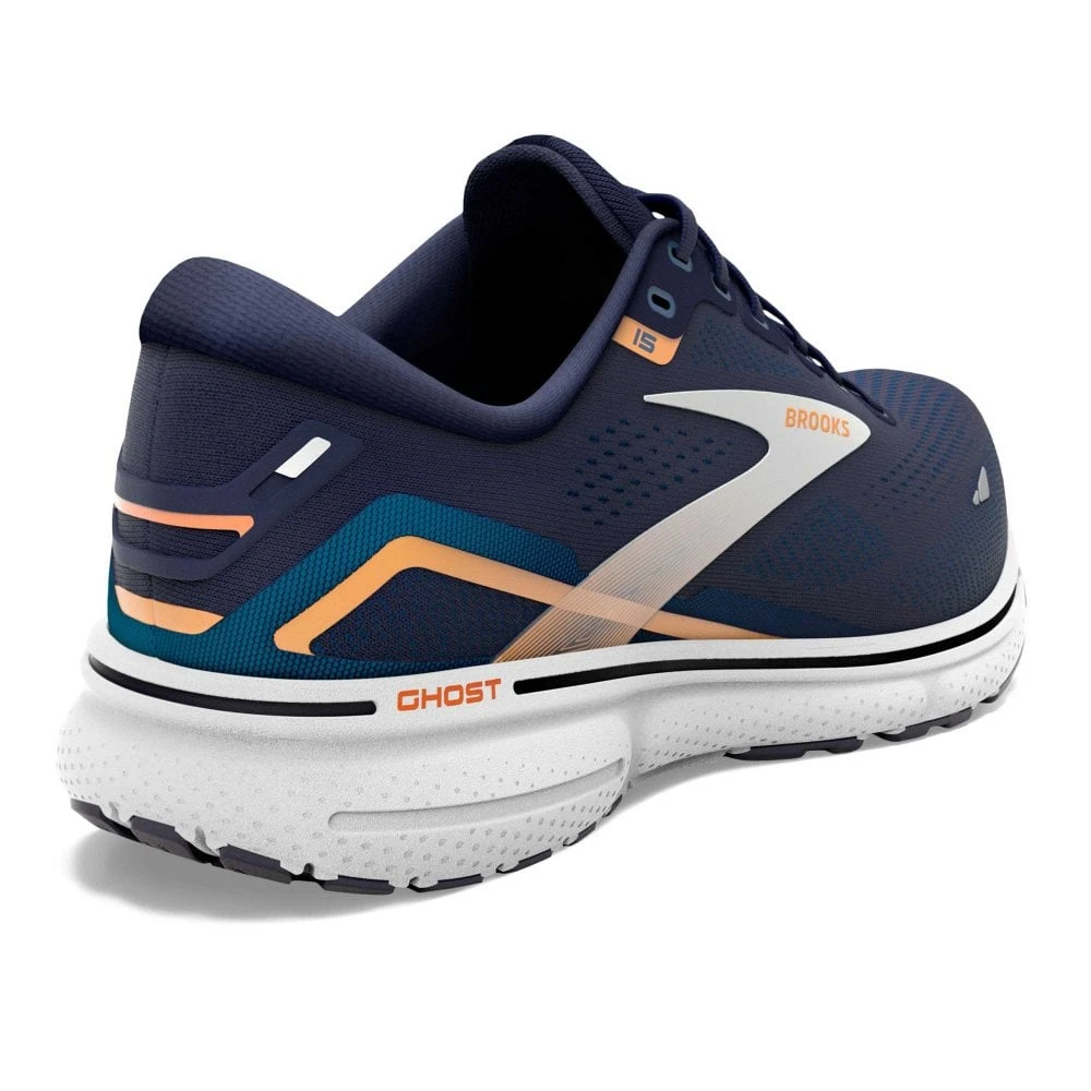 BROOKS Ghost 15 Mens Running Shoes Peacoat/Blue/Orange Pop 2 BROOKS Ghost 15 Mens Running Shoes Peacoat/Blue/Orange Pop - Image 2
