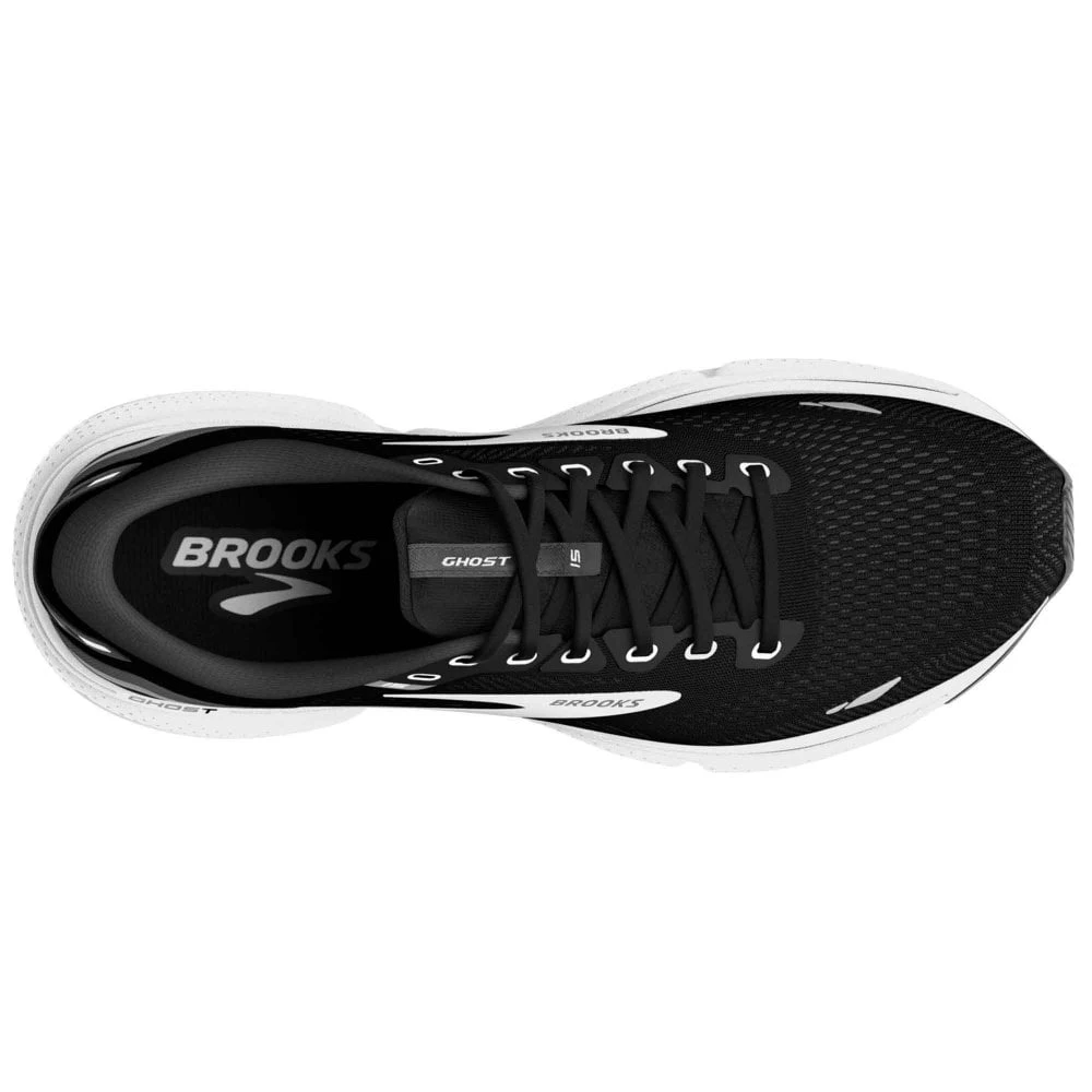 BROOKS Ghost 15 Wide 2E Mens Running Shoes Black/Blackened Pearl/White 3 BROOKS Ghost 15 Wide 2E Mens Running Shoes Black/Blackened Pearl/White - Image 3