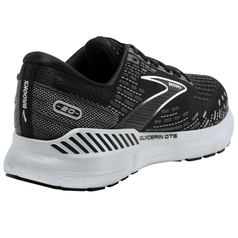 BROOKS Glycerin GTS 20 Wide D Womens Running Shoes Black/White/Alloy 2 BROOKS Glycerin GTS 20 Wide D Womens Running Shoes Black/White/Alloy - Image 2
