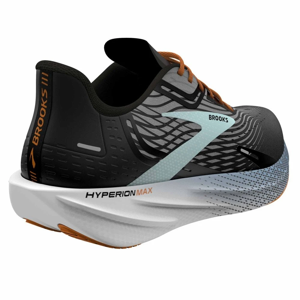 BROOKS Hyperion Max Mens Running Shoes Black/Grey/Orange Clown Fish 2 BROOKS Hyperion Max Mens Running Shoes Black/Grey/Orange Clown Fish - Image 2