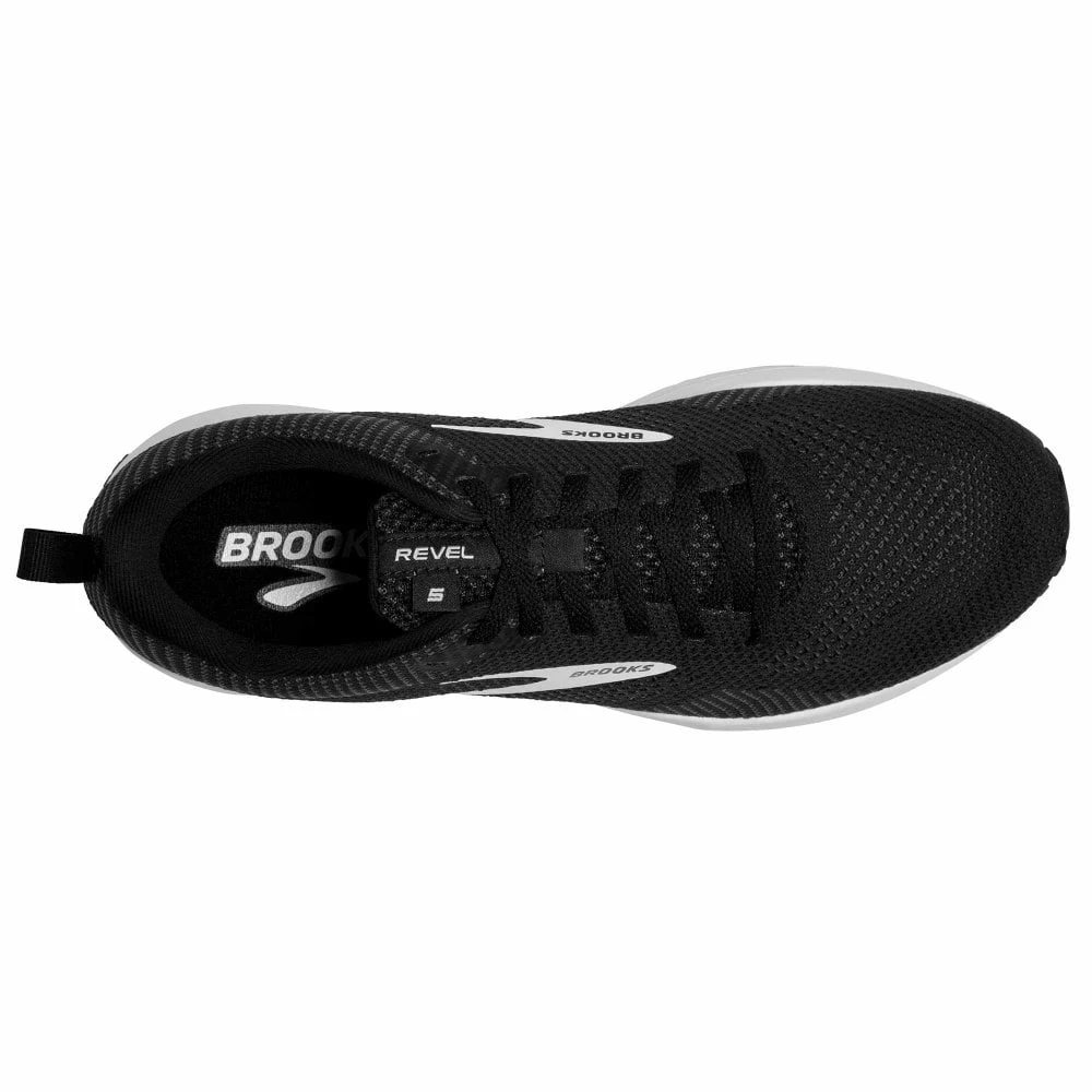 BROOKS Revel 5 Mens Road Running Shoes Black/Grey/White 2 BROOKS Revel 5 Mens Road Running Shoes Black/Grey/White - Image 2