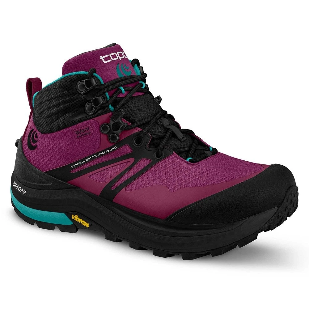 Topo Athletic Trailventure 2 WP Womens Waterproof Hiking Boots Raspberry/Black 1 Topo Athletic Trailventure 2 WP Womens Waterproof Hiking Boots Raspberry/Black
